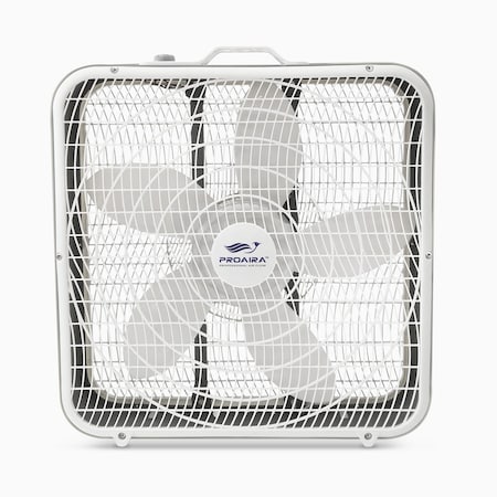Proaira 20-inch Box Fan w/3 Speed Control and Carry Handle BF20W